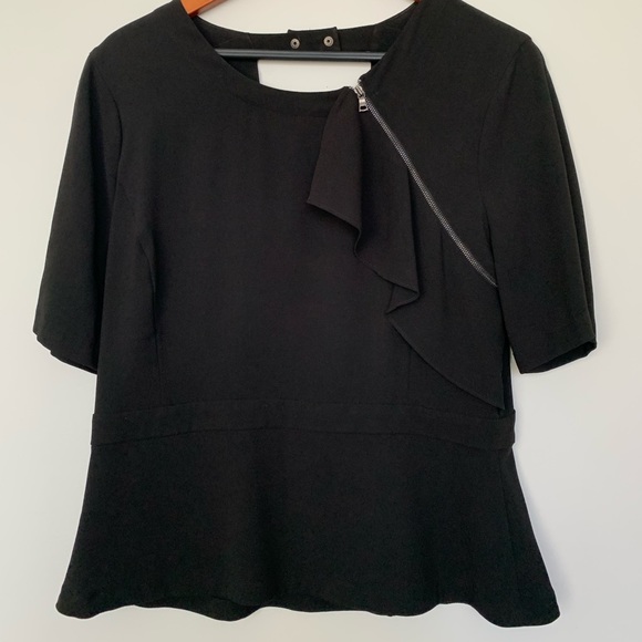 BCBG MaxAzria Cadie open back peplum Blouse - Picture 3 of 11